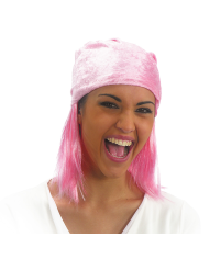 PARRUCCA ROSA C/BANDANA IN BUSTA